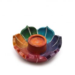 Porta-incienso Flor de Loto de Esteatita  - Colores de los Chakras