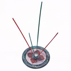 Alternative view of Porta-incienso Disco de Esteatita - Cuatro Pétalos (cono y porta-incienso)