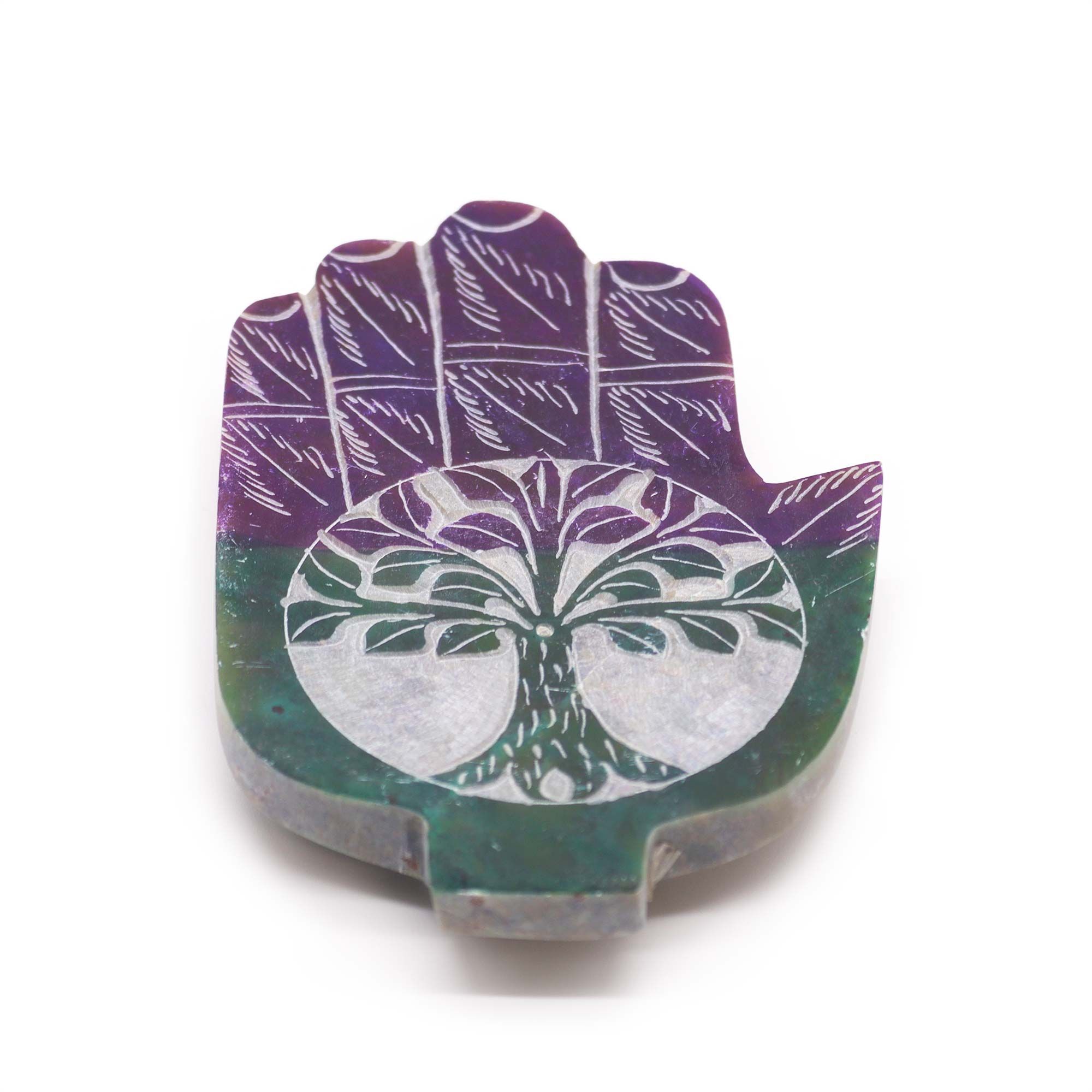 Porta-incienso Hamsa de Esteatita - Árbol de la Vida