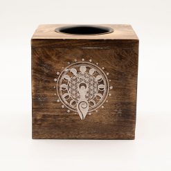 Alternative view of Gran quemador de aceite de madera de mango cuadrado - Diosa de la Luna