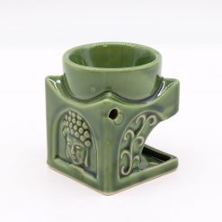 Alternative view of Quemador de Aceite Buda Cuadrado - Jade Oscuro