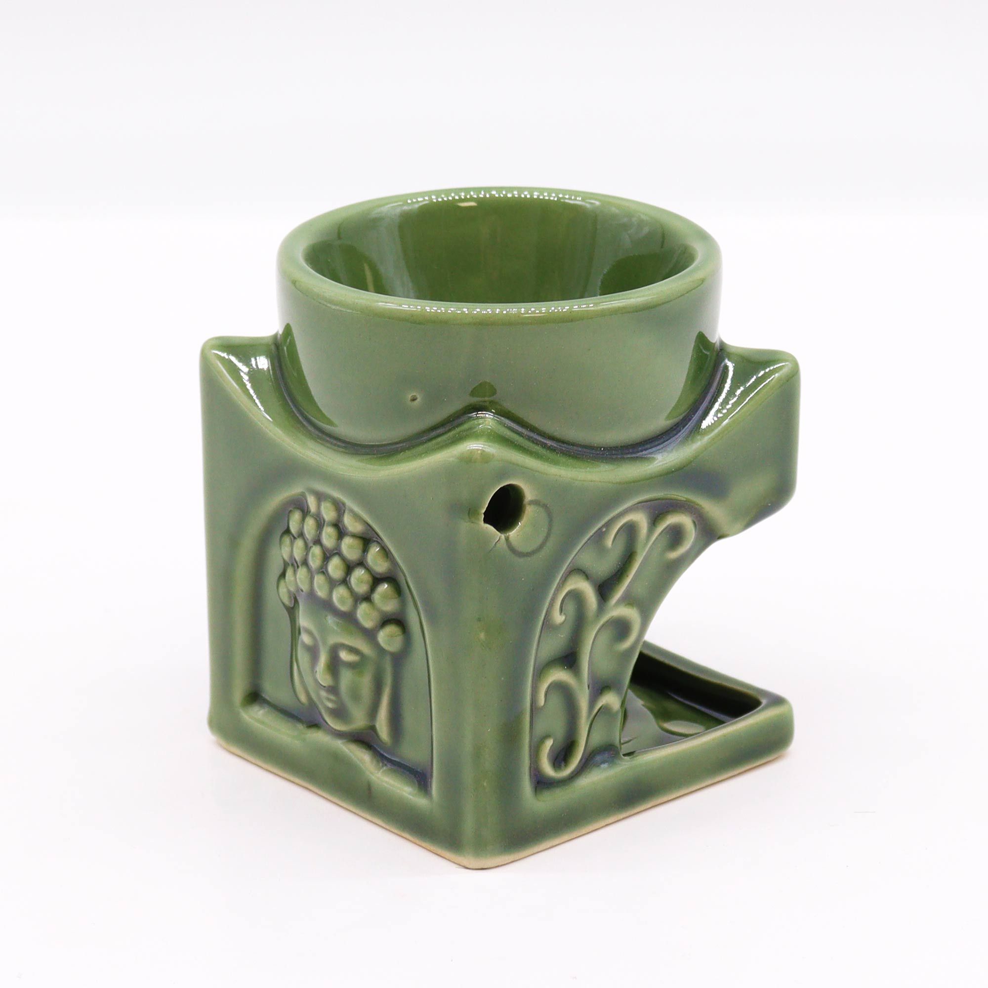 Quemador de Aceite Buda Cuadrado - Jade Oscuro - Imagen 2