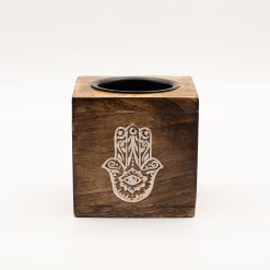 Quemador aromático de madera de mango cuadrado - Hamsa