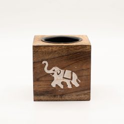 Alternative view of Quemador aromático de madera de mango cuadrado - Elefante