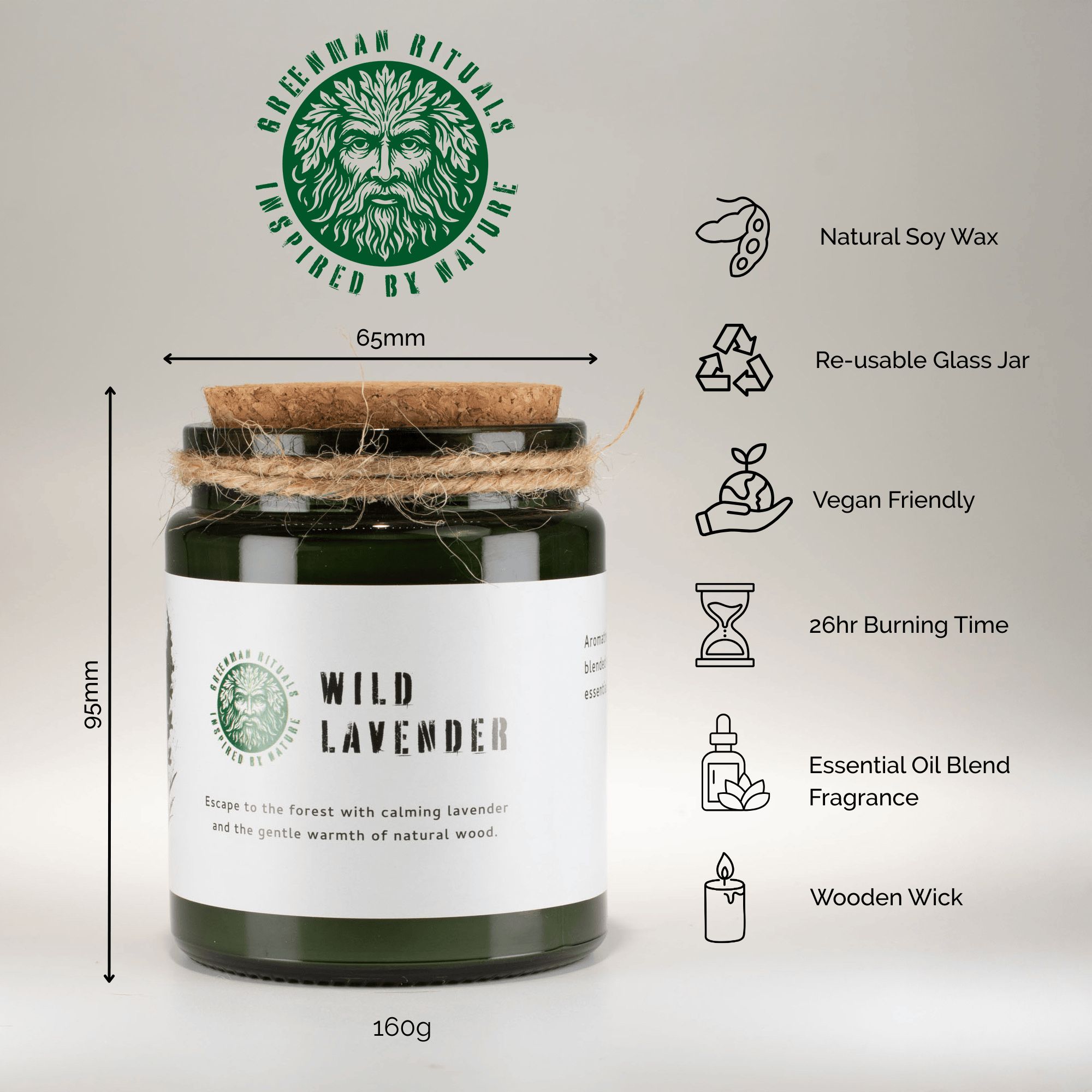 Vela de soja Greenman Woodwick - Salvia y Madera de Menta - Imagen 6