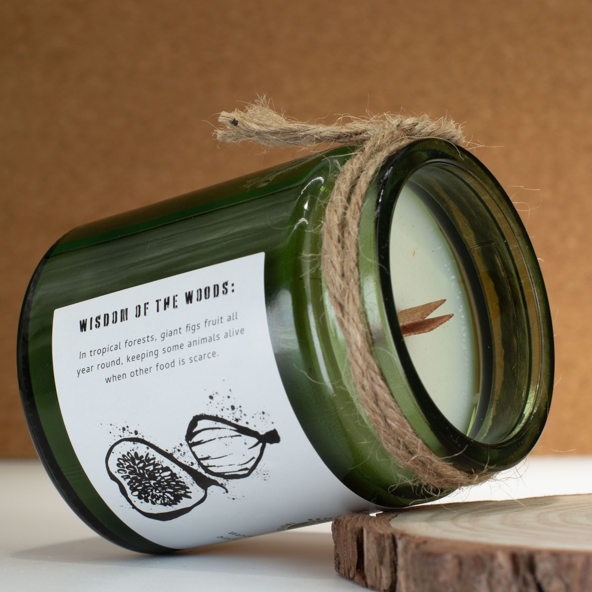 Vela de soja Greenman Woodwick - Higo triturado y grosella negra - Imagen 3