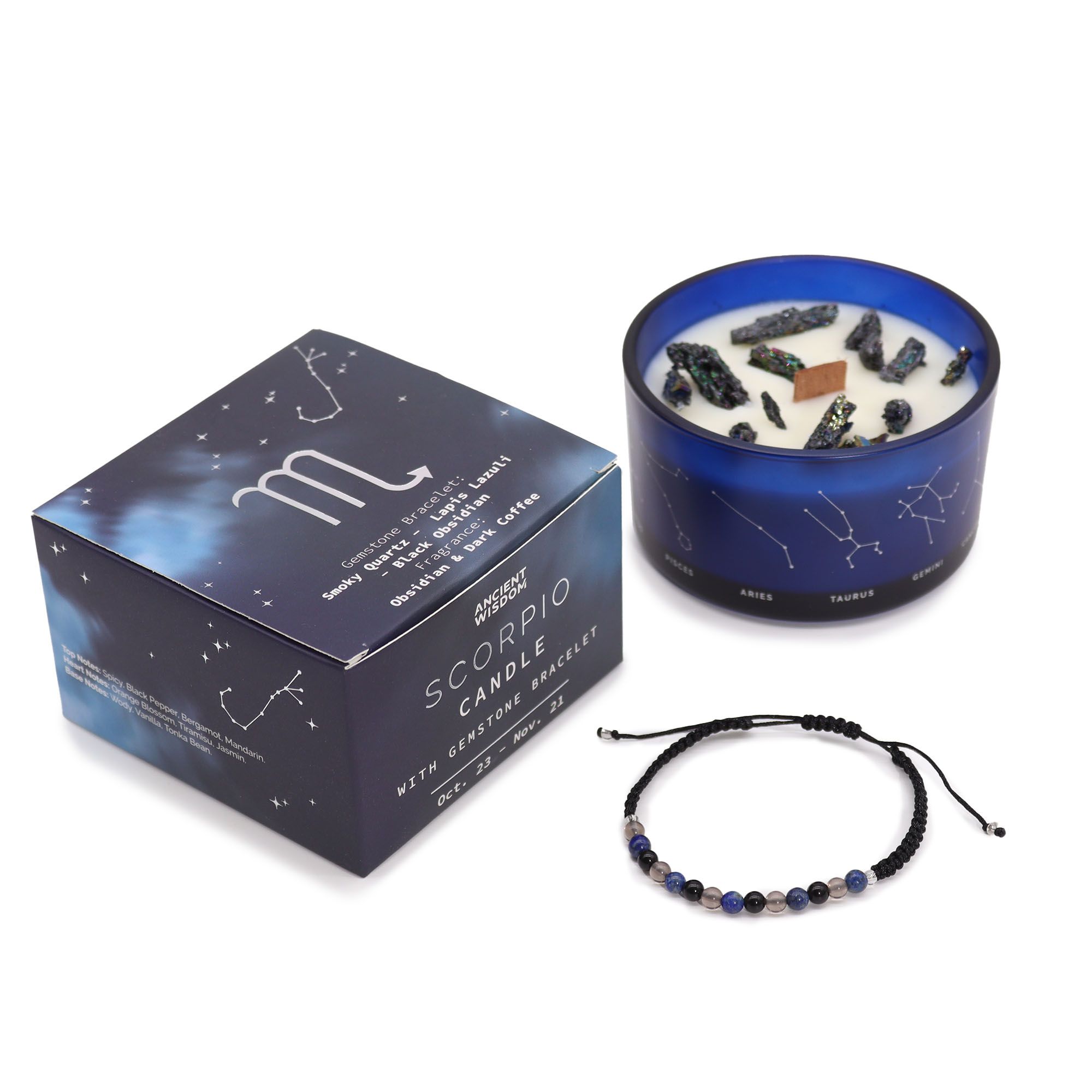 Vela del Zodiaco con Pulsera de Piedras Preciosas - Escorpio - Imagen 4
