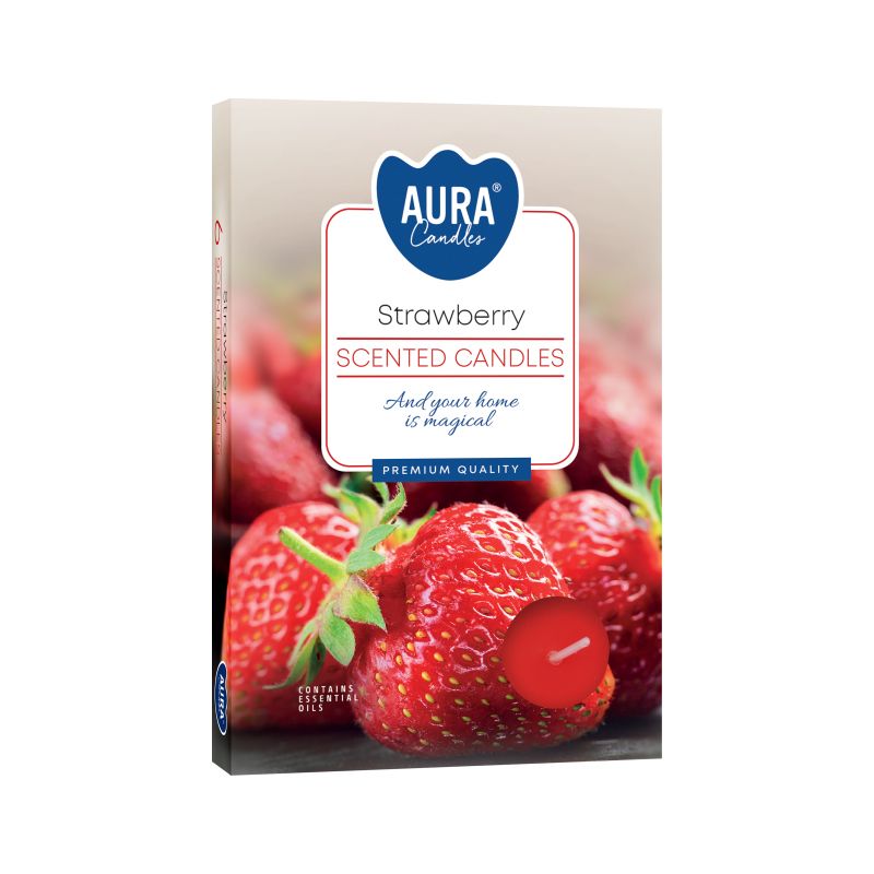 Set de 6 Velas de Té Perfumadas - Fresa