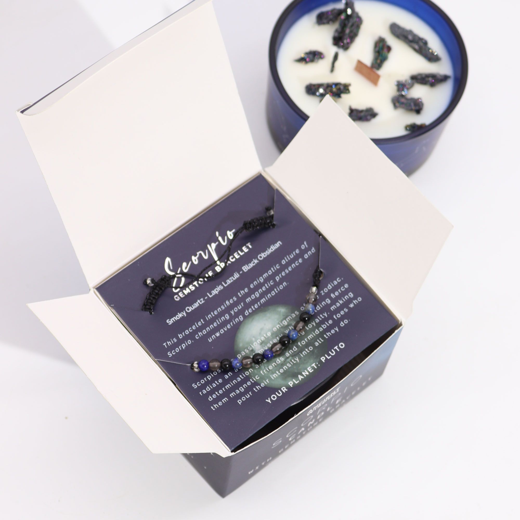 Vela del Zodiaco con Pulsera de Piedras Preciosas - Escorpio - Imagen 2