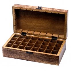 Alternative view of Caja para aceites esenciales de madera de mango – Floral, 32 frascos