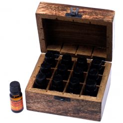 Alternative view of Caja para aceites esenciales de madera de mango – Floral, 12 frascos