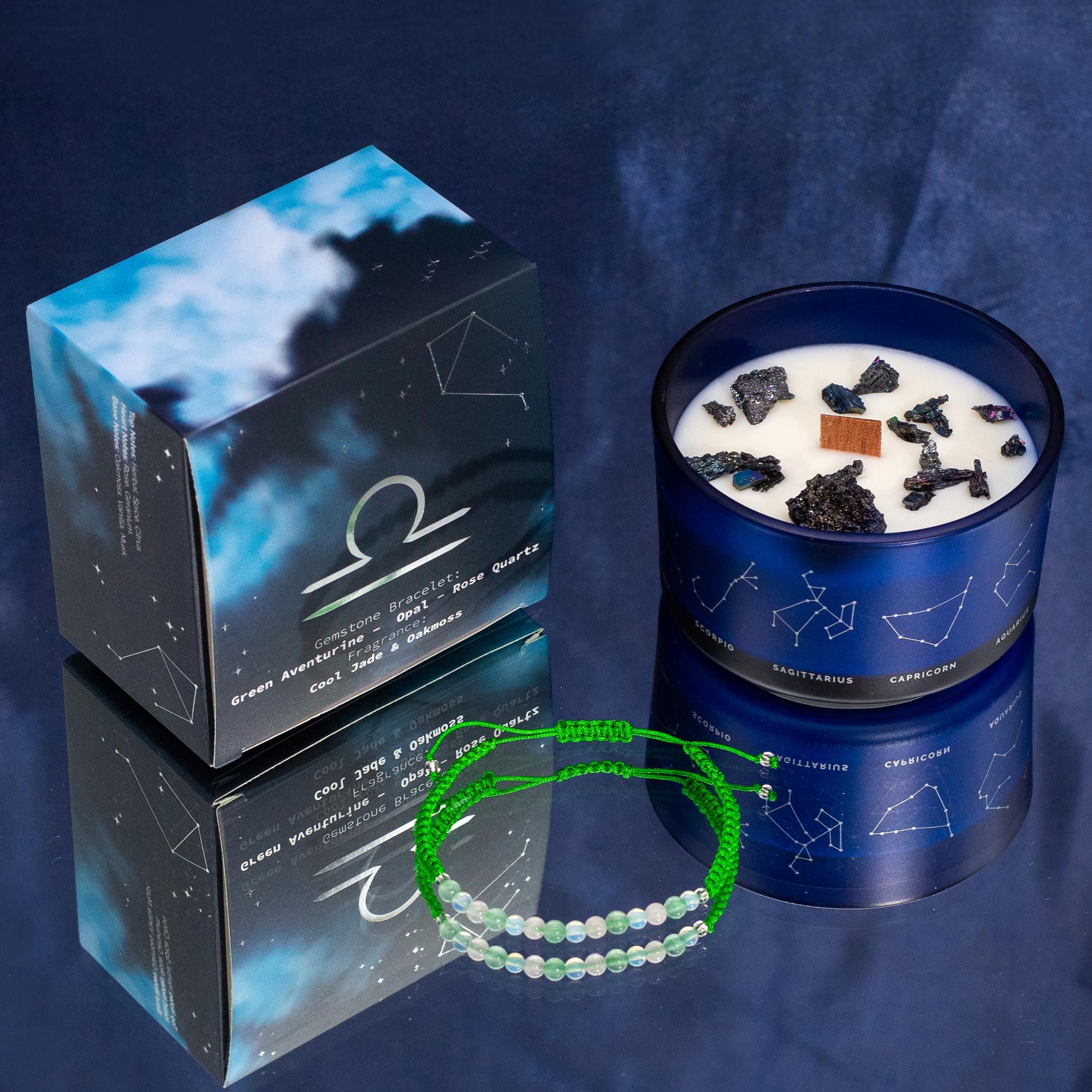 Vela del Zodiaco con Pulsera de Piedras Preciosas - Libra - Imagen 2