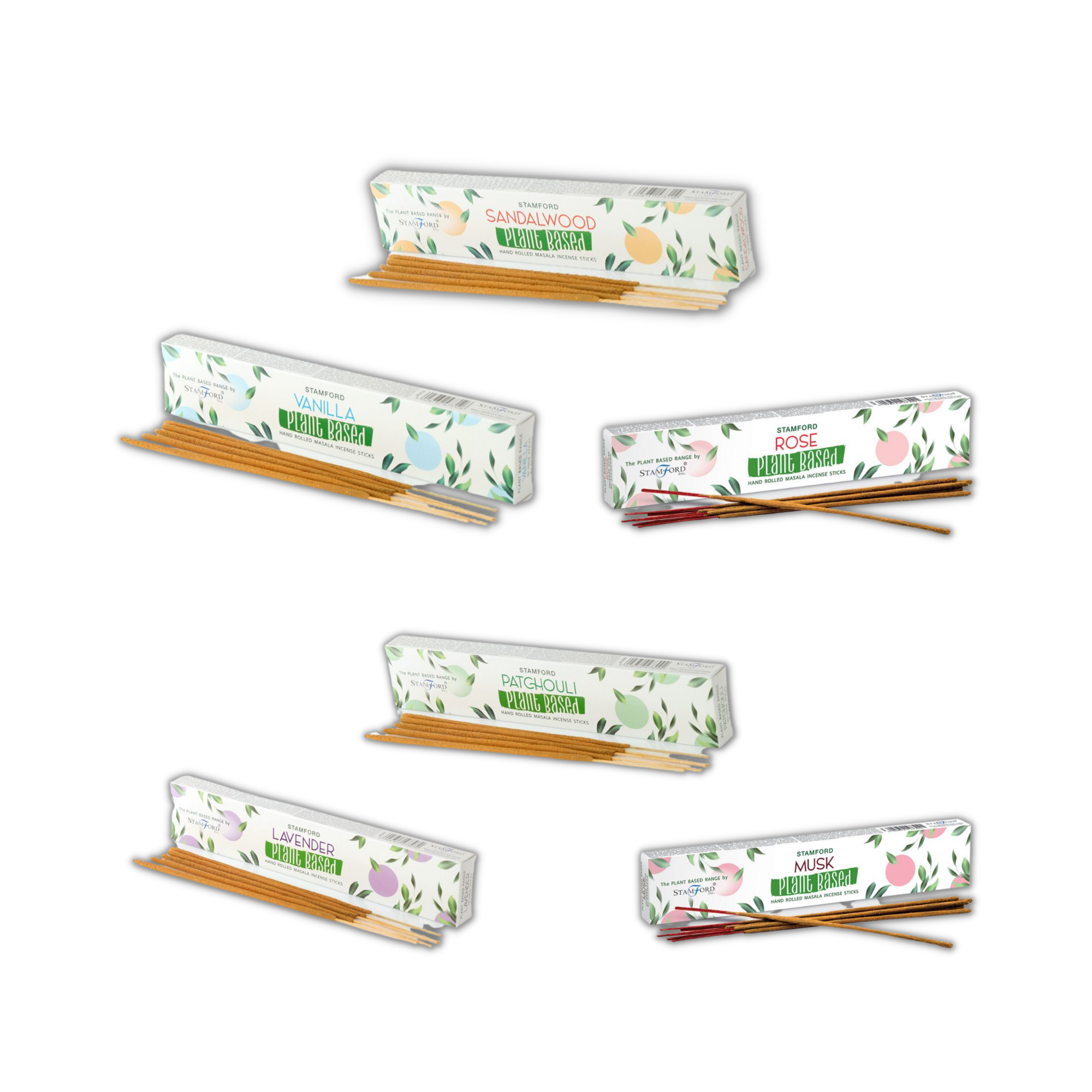Pack de varitas de incienso masala vegetal – Lavanda, Almizcle, Pachulí, Rosas, Sándalo, Vainilla
