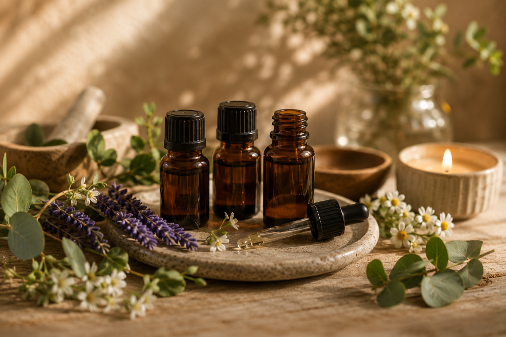 Aceites esenciales naturales para aromaterapia y bienestar