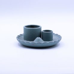 Alternative view of Soporte cerámico Flor de Loto para Palo Santo e incienso – Azul
