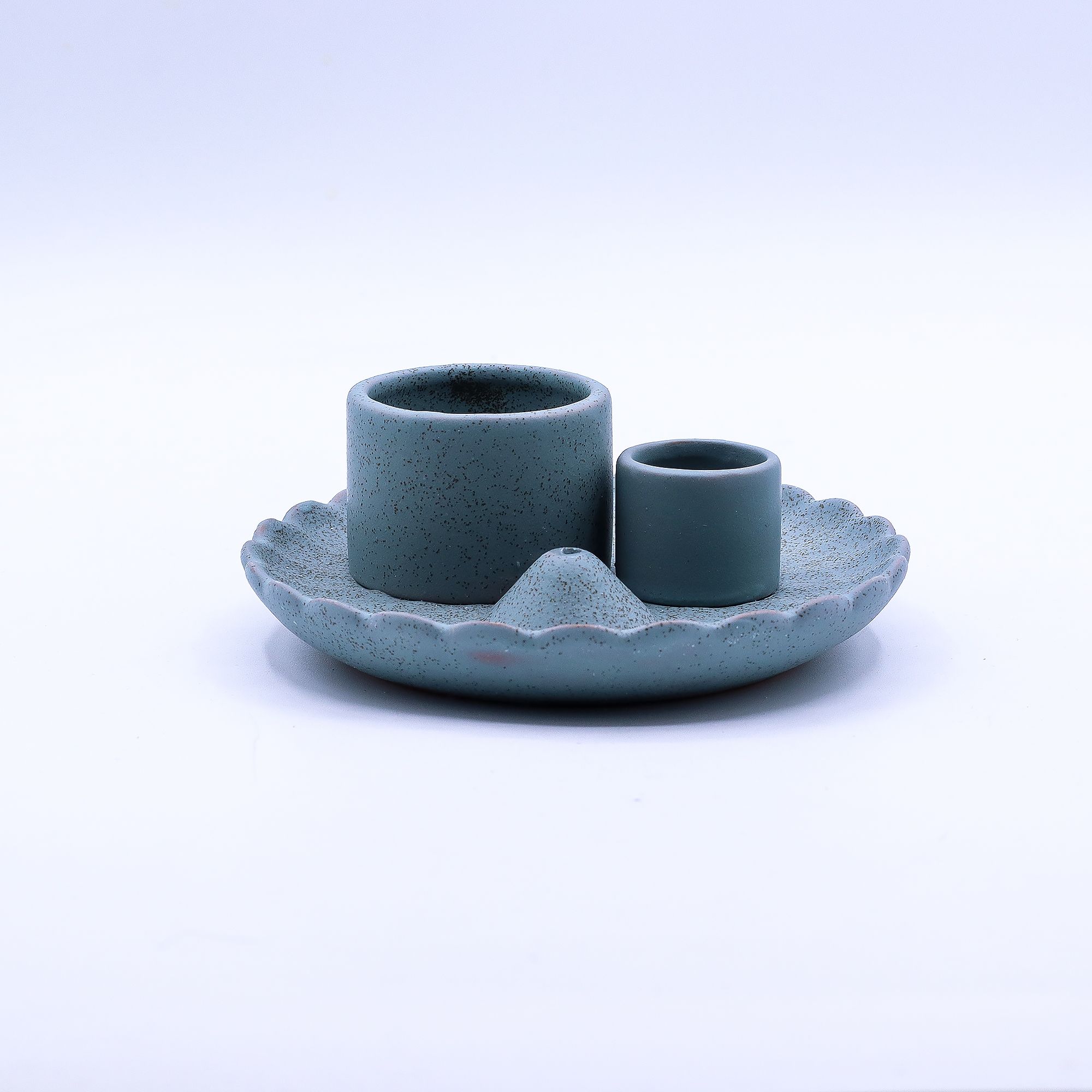 Soporte cerámico Flor de Loto para Palo Santo e incienso – Azul - Imagen 2