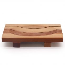 Jabonera de madera de caoba con rejilla