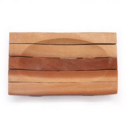 Alternative view of Jabonera de madera de caoba con rejilla