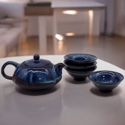 Alternative view of Juego de té – Tonos azules – tetera y cuatro tazas