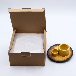Soporte cerámico Mandala para Palo Santo e incienso – Arena y gris