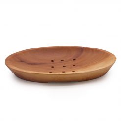 Jabonera ovalada de madera de caoba