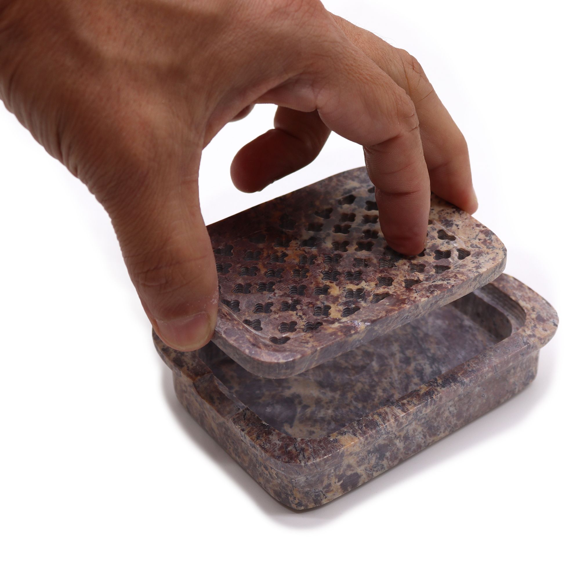 Jabonera cuadrada de esteatita con escurridor - Imagen 6