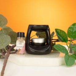 Alternative view of Quemador de aceite cerámico Zen - Pequeño clásico - Negro mate