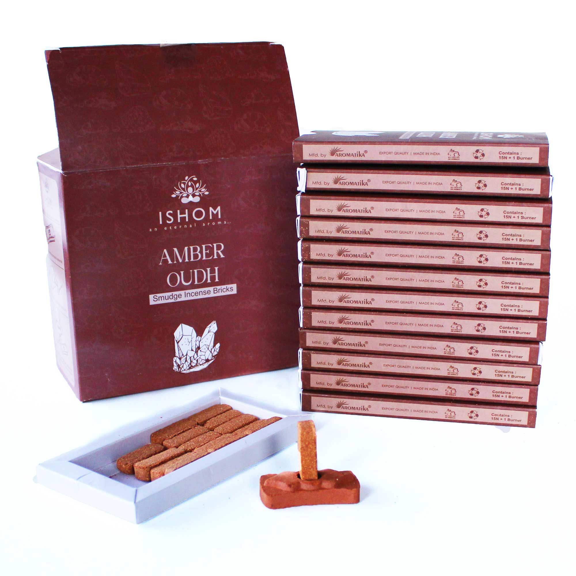 Ladrillos de incienso natural con quemador – Madera de Ámbar