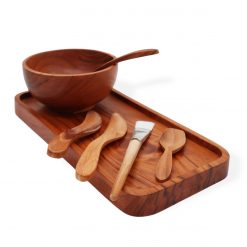 Alternative view of Kit de aplicación para mascarillas de arcilla y cera – teca