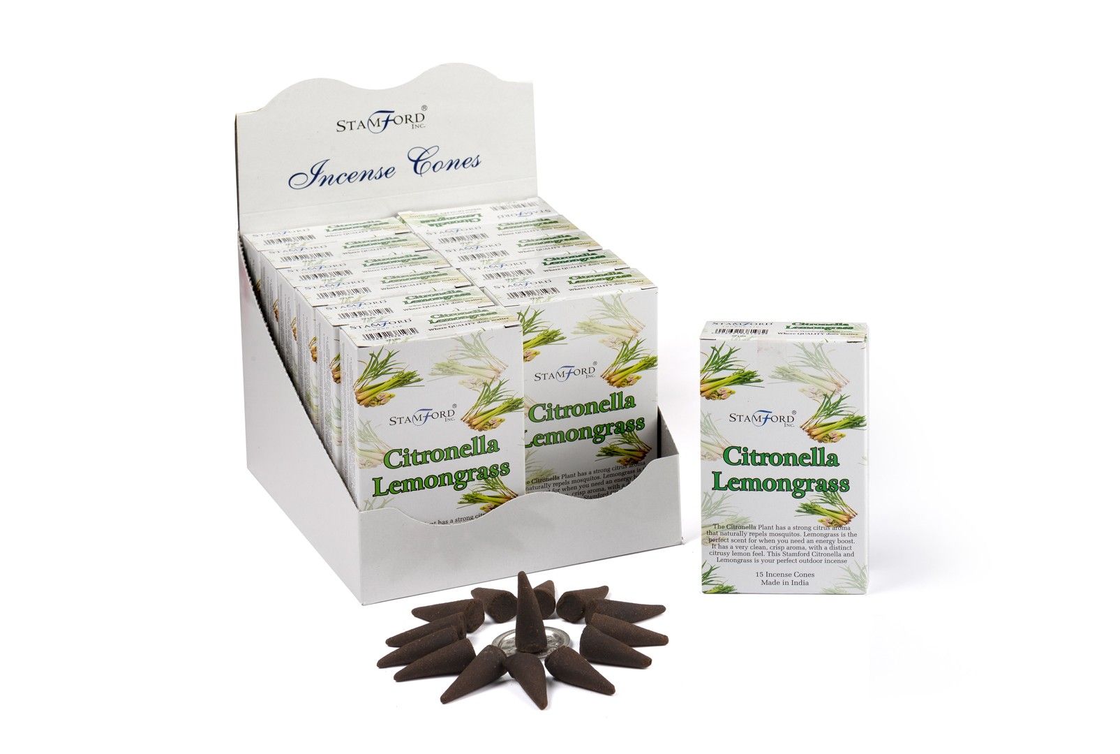 Conos de incienso Stamford Premium – Citronela y Limoncillo