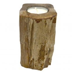 Alternative view of Portavelas de madera petrificada - Soltero alto