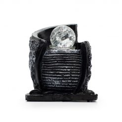 Fuente decorativa de agua de mesa -15x13x20 cm - Recipiente de agua y bola de cristal