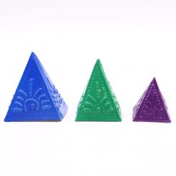 Moldes piramidales para incienso en polvo – Azul, Verde y Púrpura