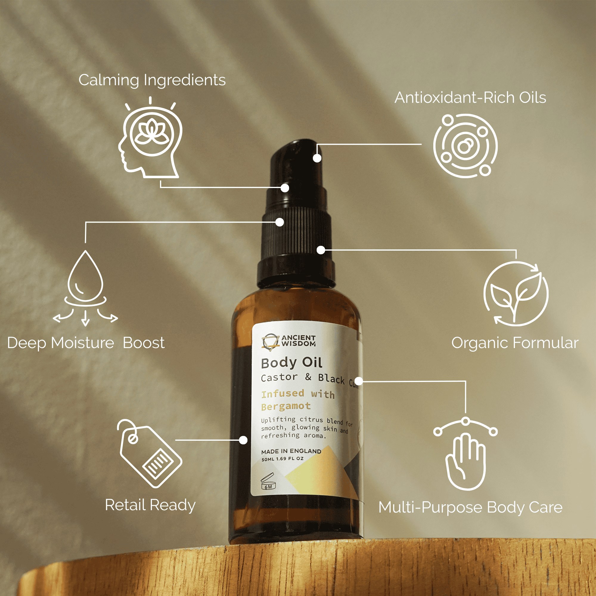 Aceite corporal orgánico de bergamota - Imagen 2