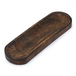 Bandeja portaincienso de madera de mango – 30 × 10 cm