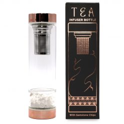 Botella infusora de té con cuarzo de roca