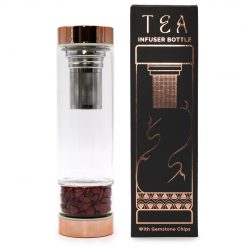 Botella infusora de té con jaspe rojo