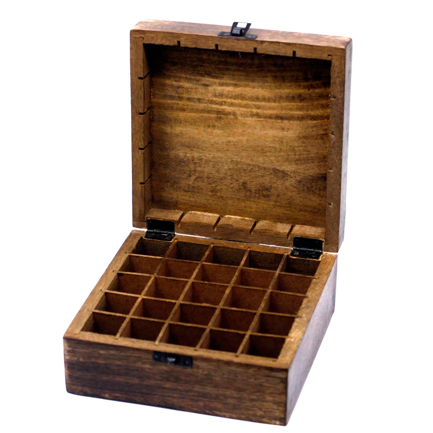 Caja de madera de mango para aceites esenciales – Floral, 25 frascos - Imagen 2