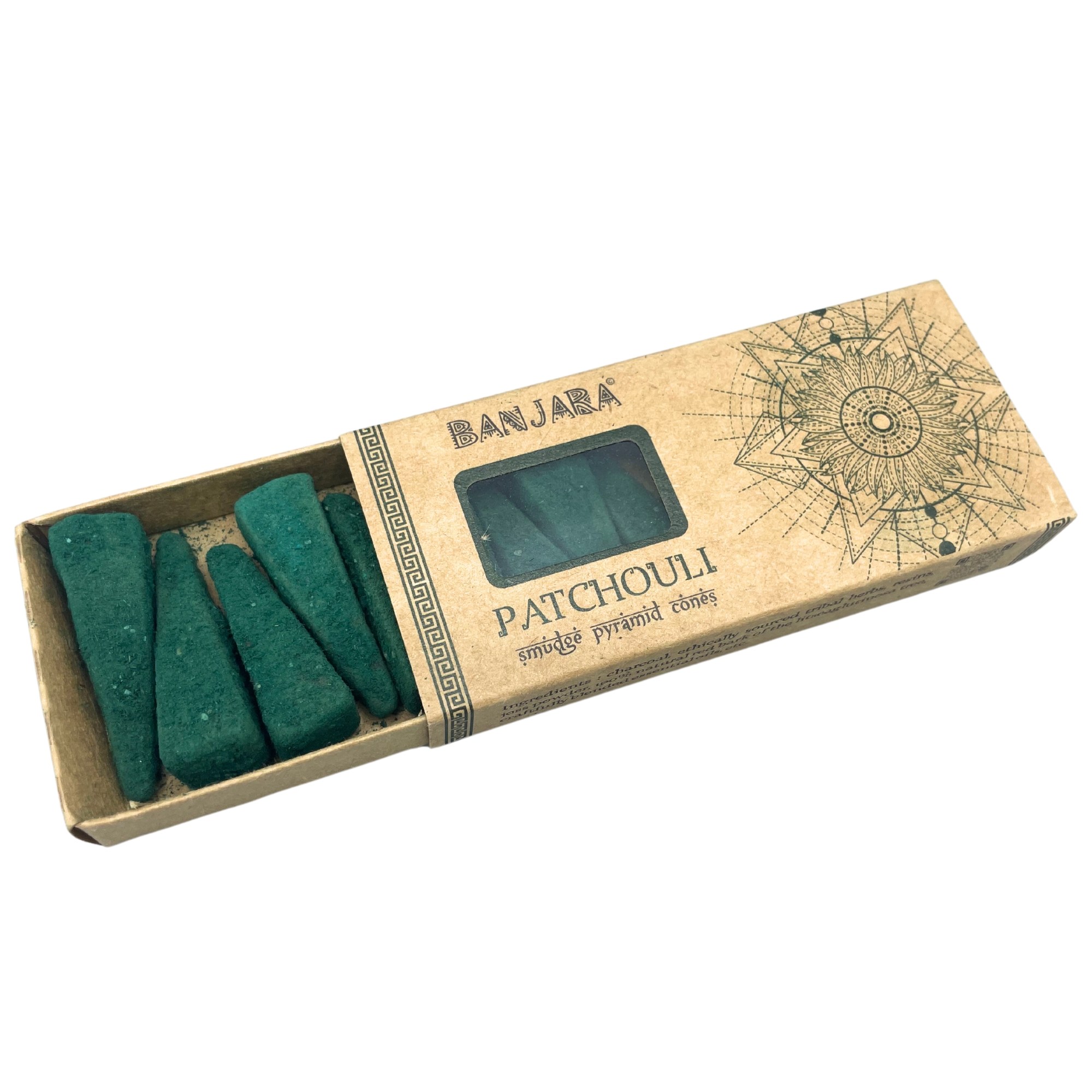 Conos piramidales Banjara Smudge – Pachulí