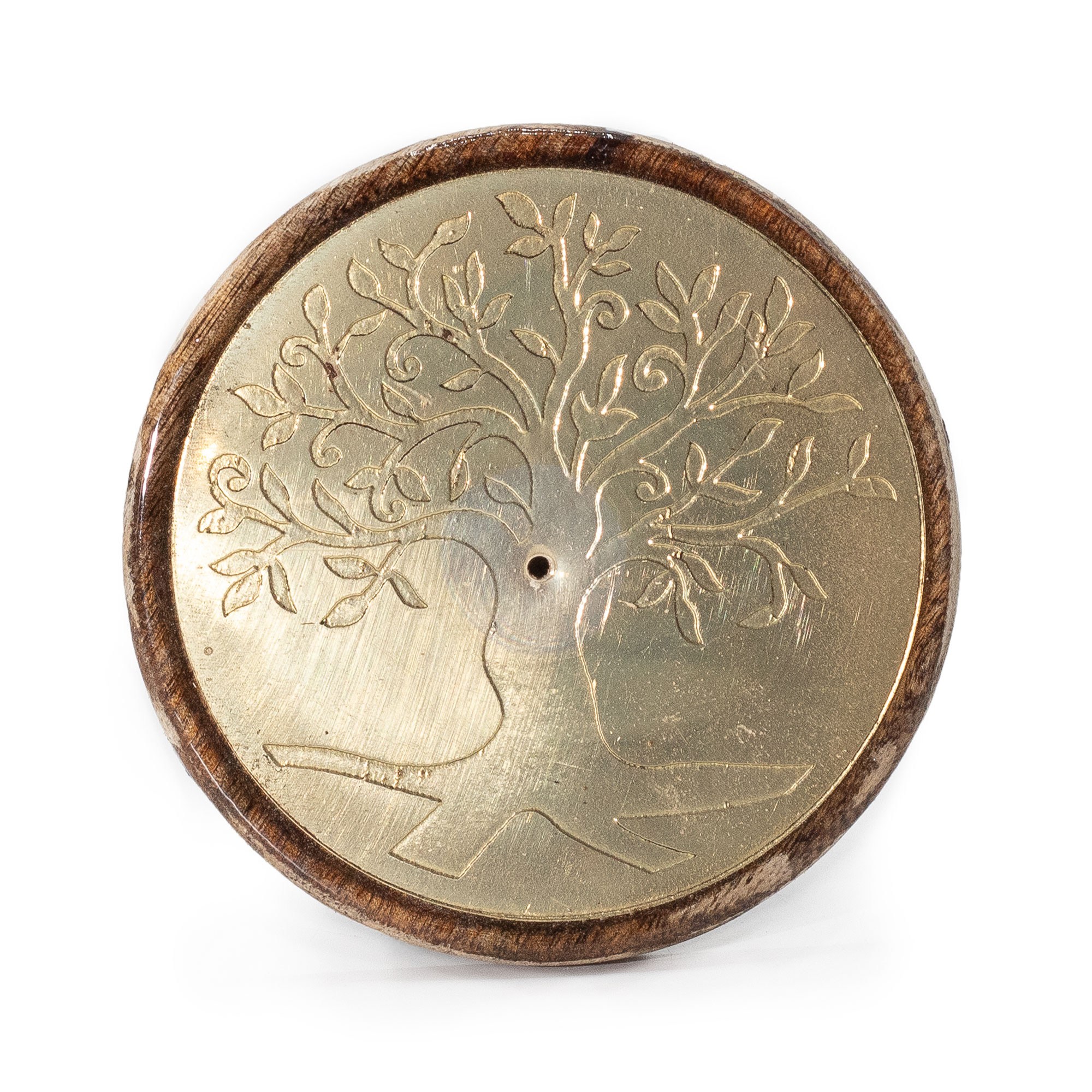 Disco portaincienso Árbol de la Vida de madera de mango