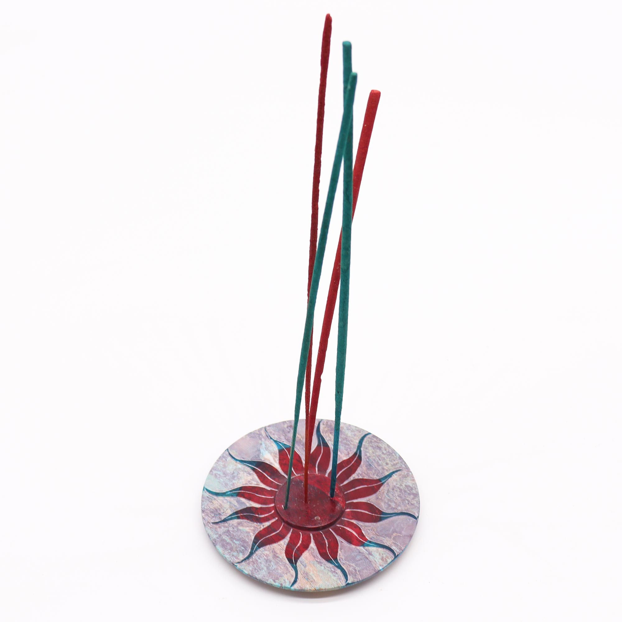 Disco portaincienso de esteatita Flor del Sol para 5 varitas - Imagen 2