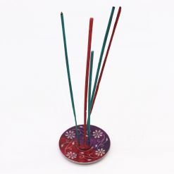 Alternative view of Disco portaincienso de esteatita Floral para 5 varitas