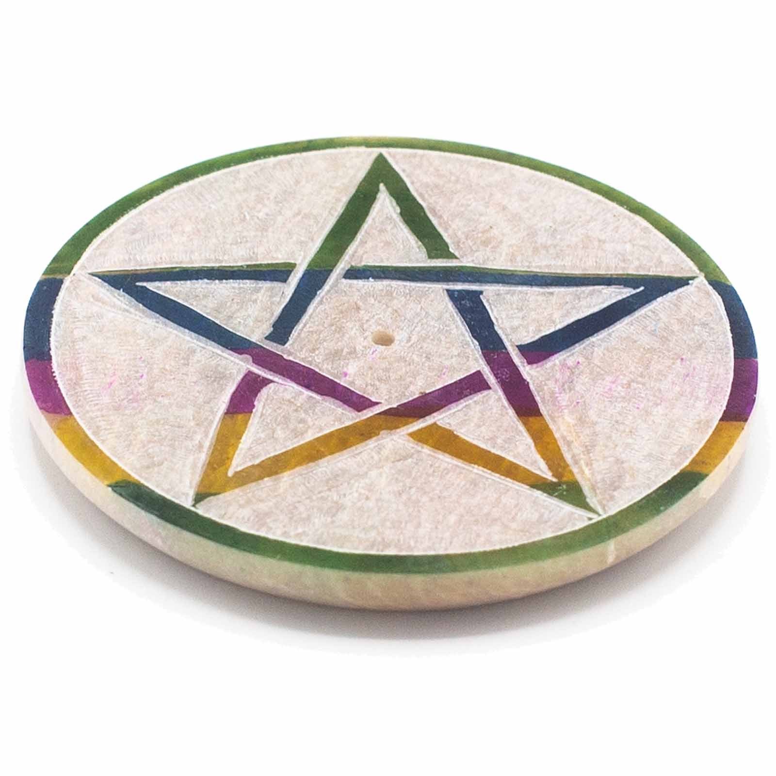 Portainciensos de esteatita con estrella de cinco puntas