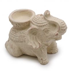Elefante portaincienso con candelabro – Crema