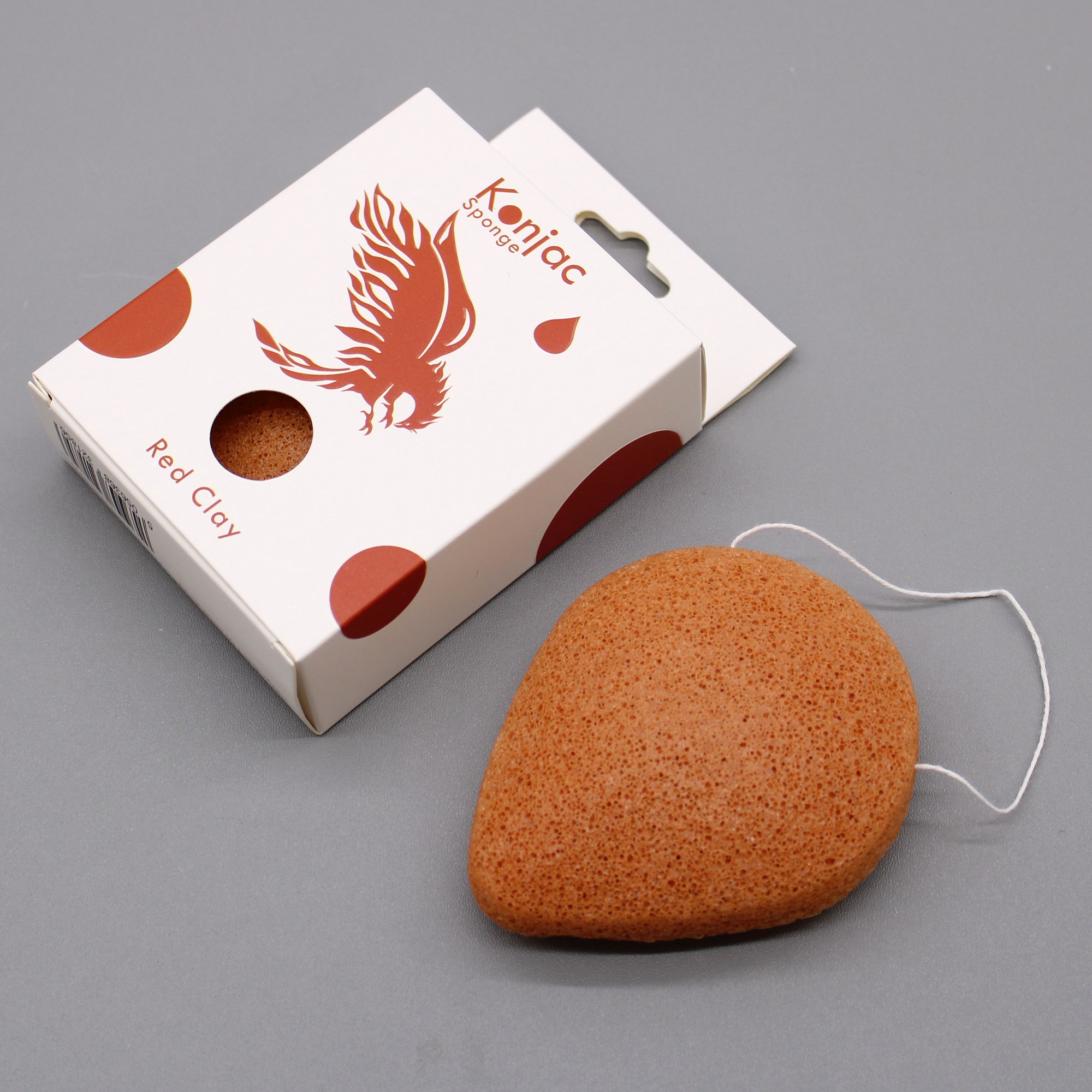 Esponja facial konjac con arcilla roja - Imagen 2