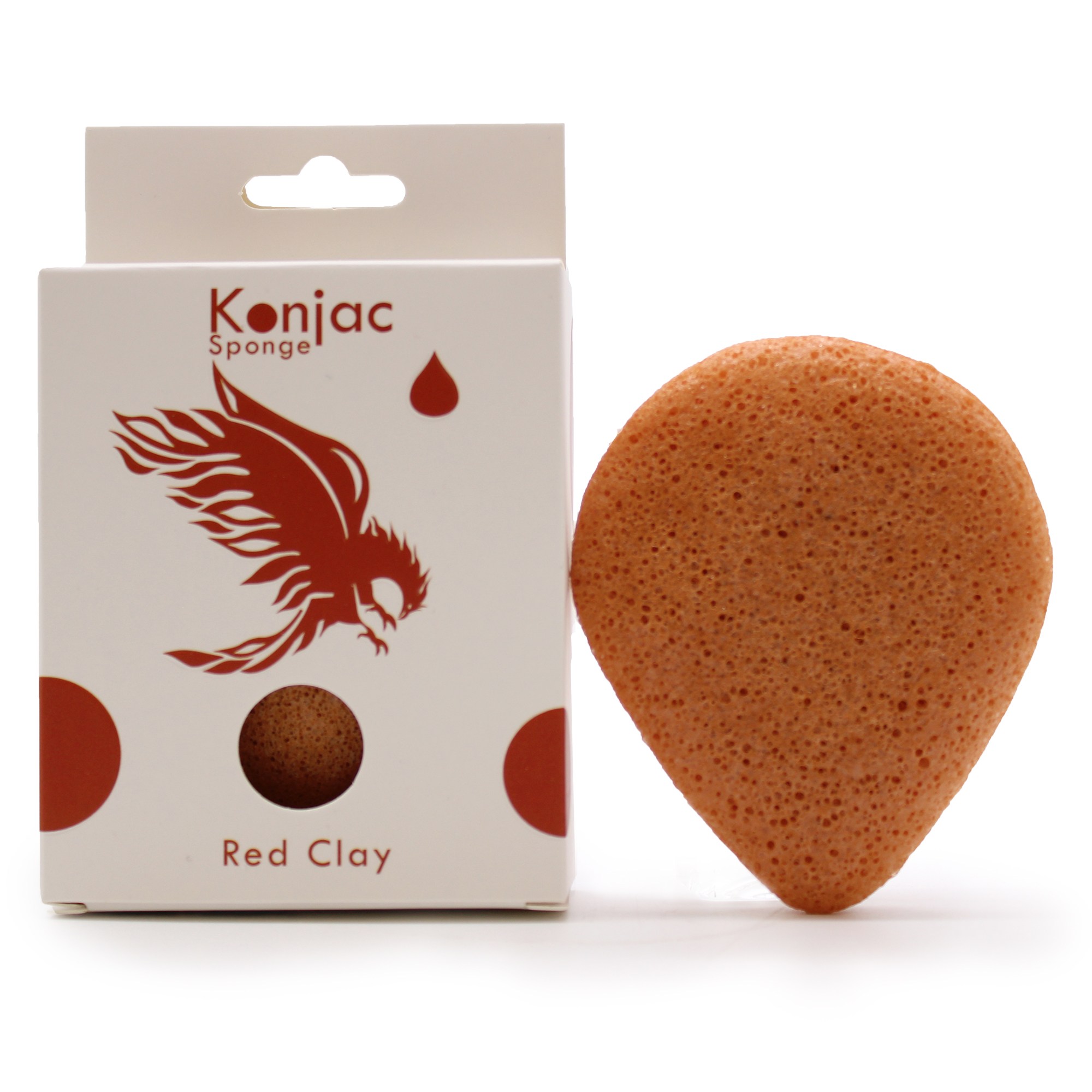 Esponja facial konjac con arcilla roja