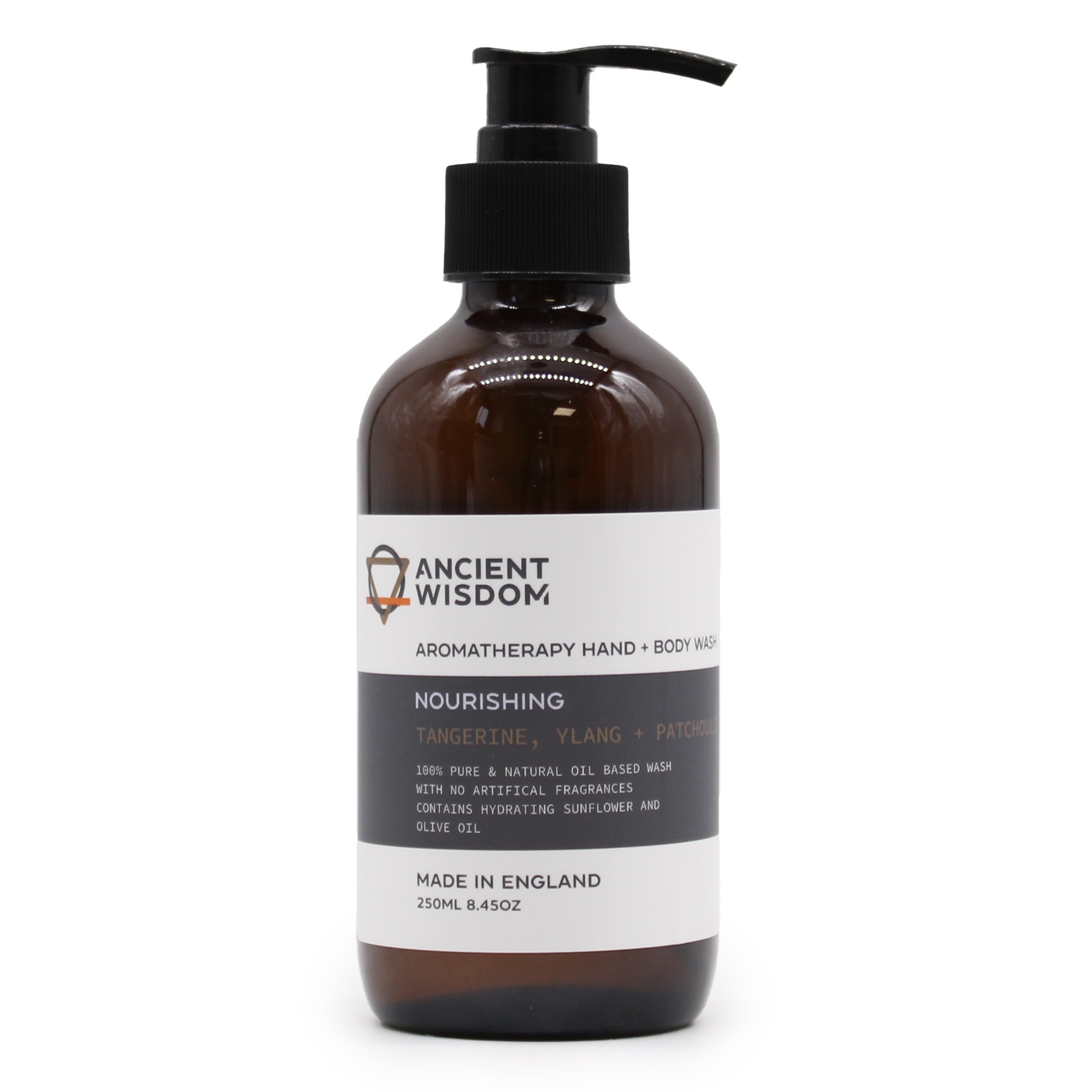 Gel limpiador de manos y cuerpo de mandarina, ylang ylang y pachulí