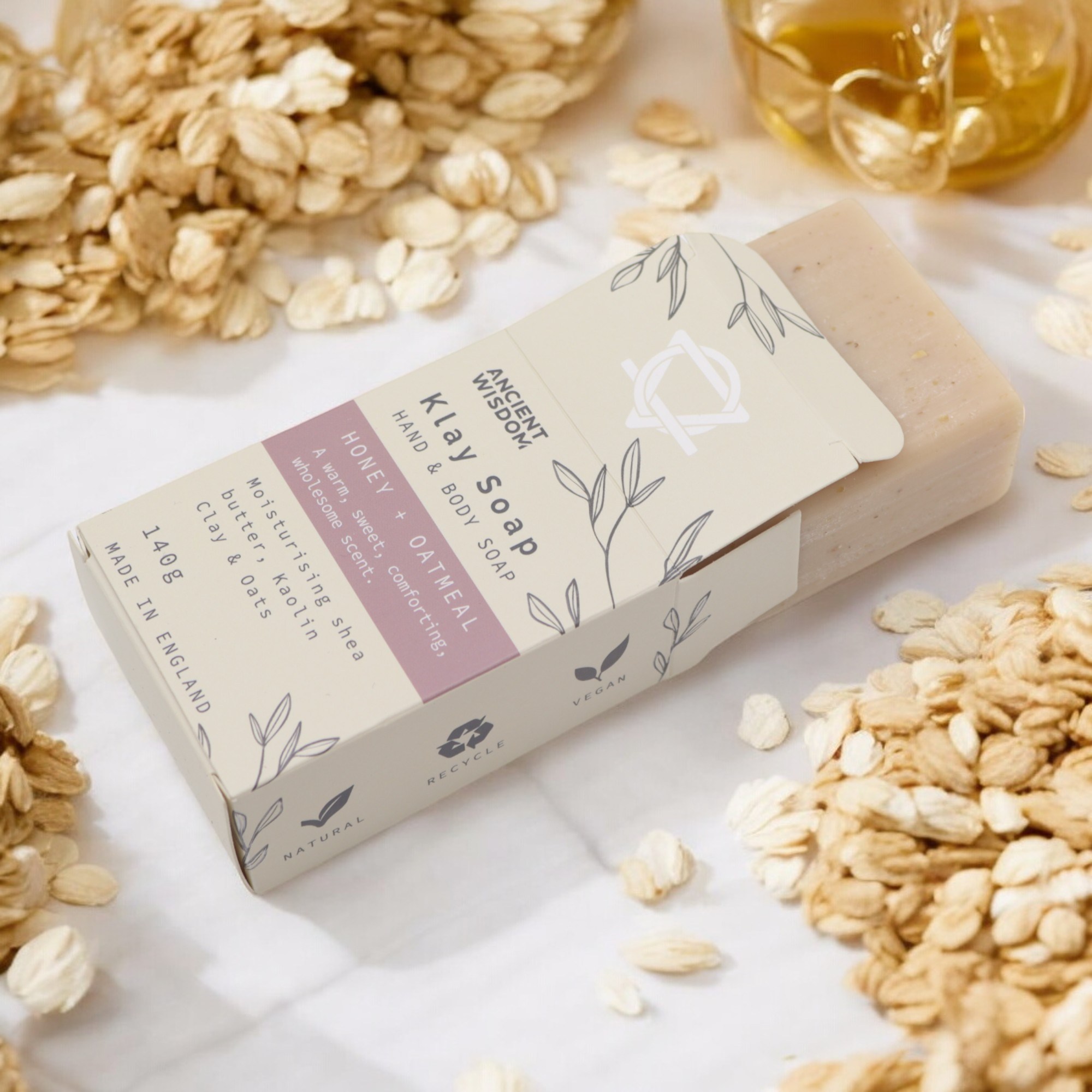 Jabón de arcilla de miel y avena - Imagen 2
