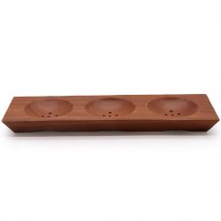 Jabonera de madera con tres huecos de drenaje