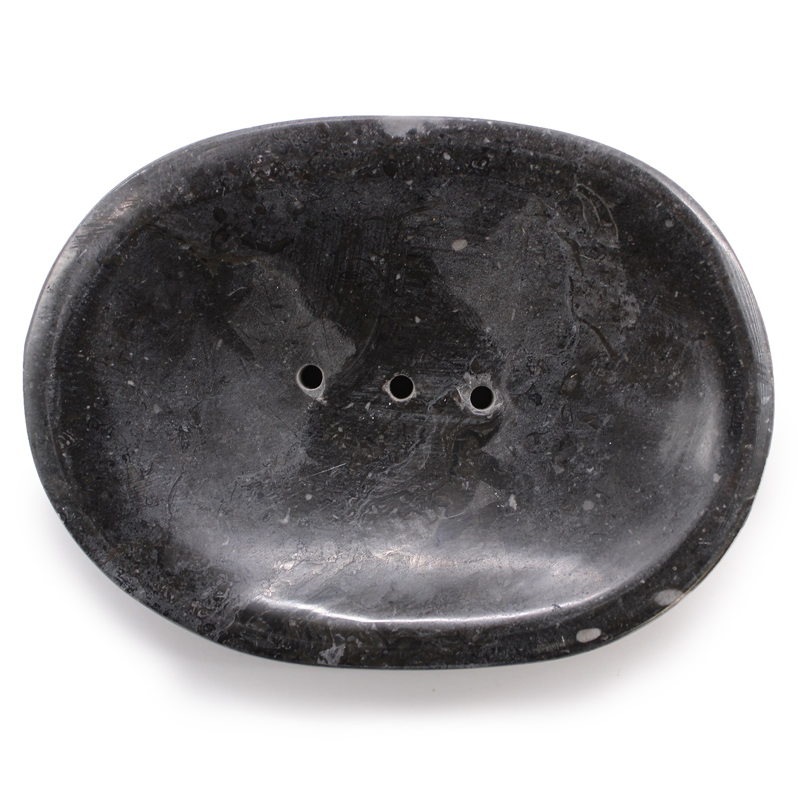 Jabonera ovalada de mármol negro - Imagen 2